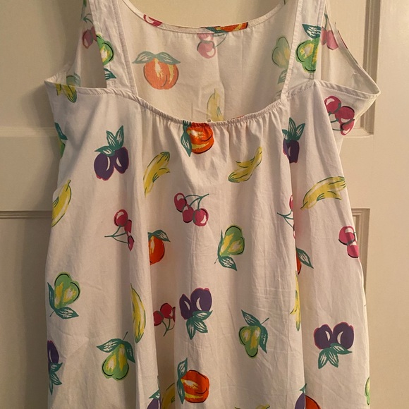 American Vintage White Fruit-Print Sundress with Multicolor Fruit - Picture 2 of 4